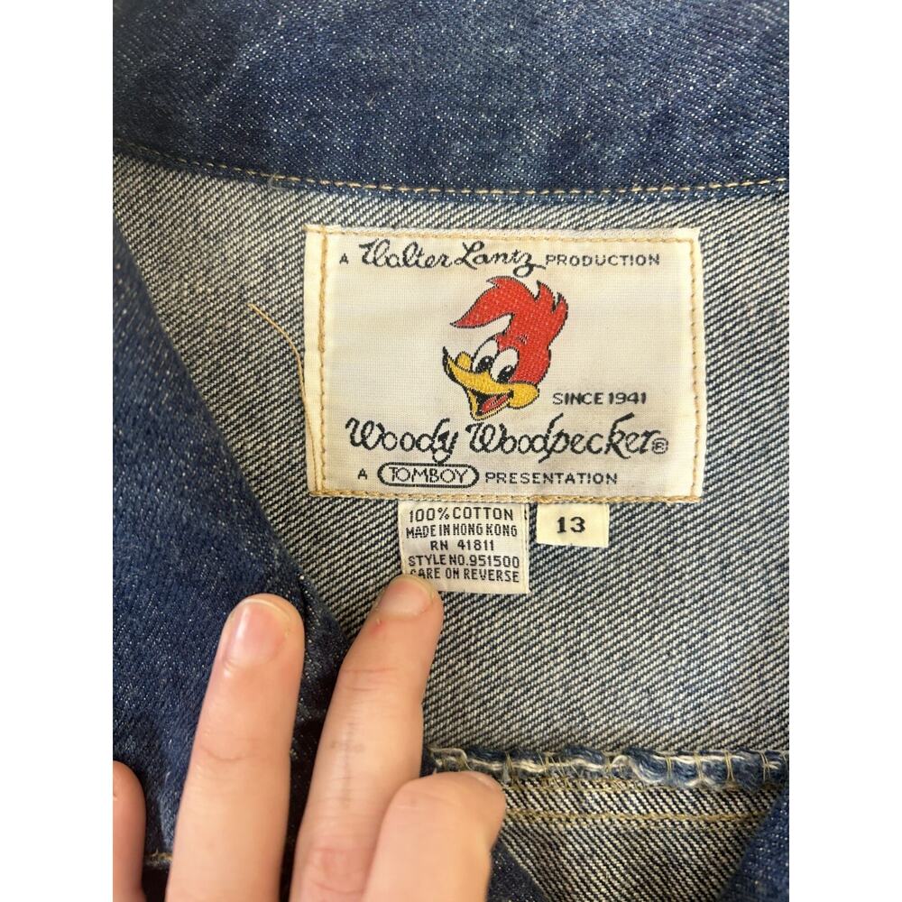 1957 Walter Lantz Woody Woodpecker Woody's Club Member Denim Jacket Sz 13 Chrty - Picture 4 of 10